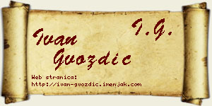 Ivan Gvozdić vizit kartica